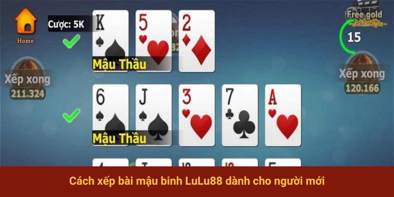 Cách xếp bài mậu binh LuLu88 dành cho người mới